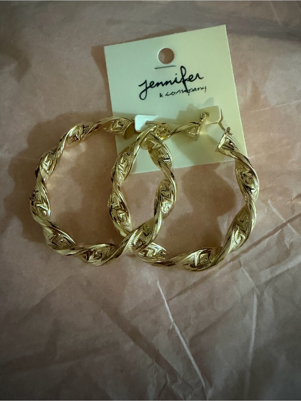 Gold Twisted Hoop Earrings